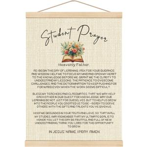 Boat Wades Student Prayer Christian Wall Art Poster Hanger Frame, Back to School Student Gifts Hanging Wall Decor for Classroom School College Dorm Room, 12x16 Inch