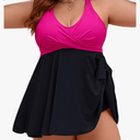 Edelqual Womens Plus Size Tankini Swimsuit Two Piece Tummy Control Bathing Suits Swim Dress Swimwear with Shorts,4XL