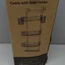 HapiRm 4 Tier Over the Door Shower Caddy, Hanging Shower Caddy with 22 Hooks and 2 Toothbrush Holders, No Drilling Adjustable Hanging Bathroom Organizer - Black