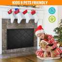Magnetic Fireplace Cover, Fireplace Draft Blocker Save Energy, Indoor Fireplace Draft Stopper for Winter Heat Loss and Summer Cooling, Fireplace Insulation Cover Blanket for Iron Frame 45 x 34