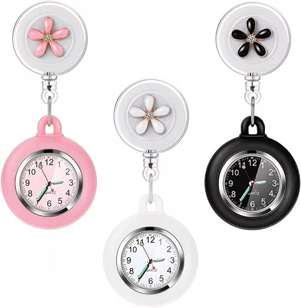 Nurse Glow Pointer Watch with Clip and Lapel Option, Fob Watch with Second Hand