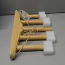 Pallerina Window Candles for Christmas, Battery Operated or Electric LED Flameless Taper Candlesticks with Timer and Sensor for Holiday Home Window Decoration, Ivory Base, 5-Light Set