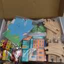 Tiny Land 110PCS Wooden Train Set  Toy Train with Tracks for Kids Ages 3-7, Compatible with Major Brands, Ideal Railway Playset for Boys and Girls, Great Birthday