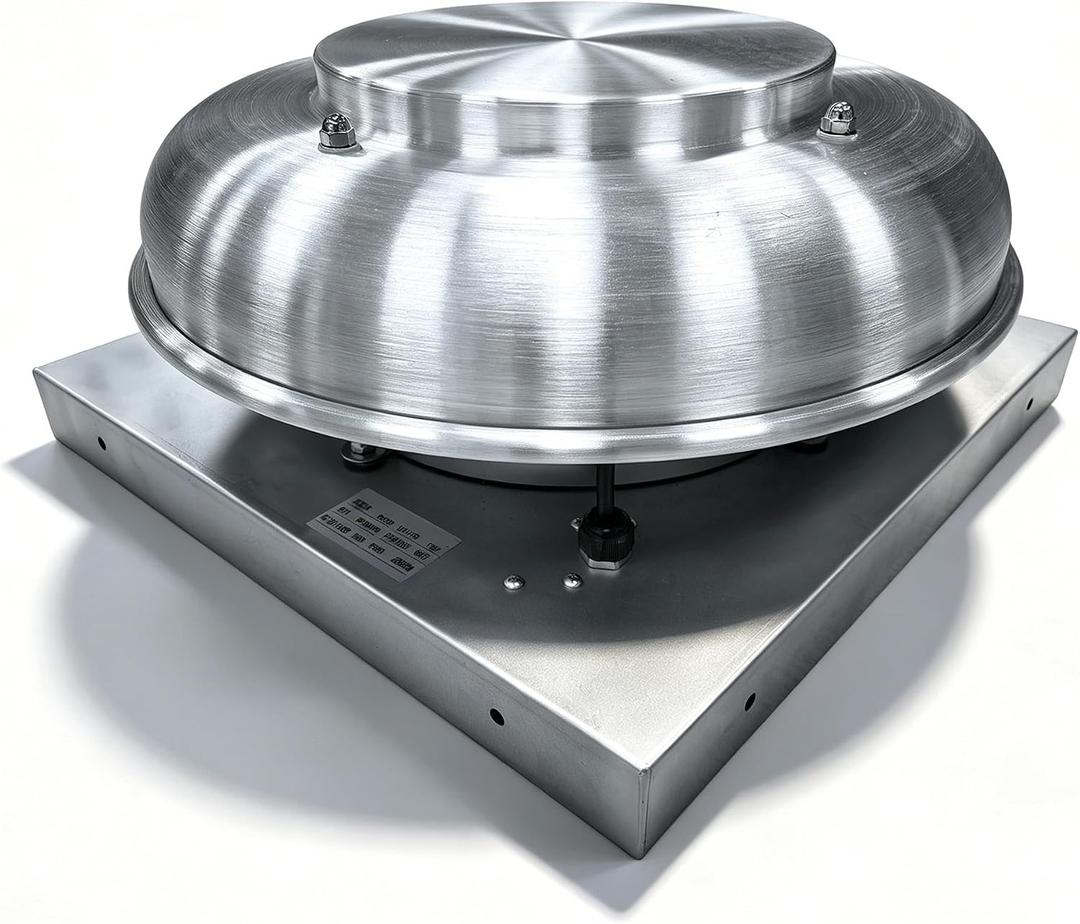 Roof Exhaust Fan,1500CFM Aluminum Roof Mounted Fan, Weatherproof Low Noise Roof Vent Fan for Attic Garage Kitchen Warehouse Commercial Residential