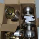 1 Set All Keyed Same Entry Door Knobs and Single Cylinder Deadbolt Combo Set for Entrance and Front Door, Keyed Alike Exterior Door Lock Set with Keys, Satin Nickel Deadbolt Lock and Door Knob Set