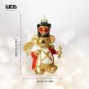 WDS WONDROUS Mouse Ornament Hanging Ball Christmas Decor - 3.14 Cute Animal Glass Ornament, Gold & White Christmas Mouse Decoration, Small Funny Ornaments for Xmas Tree Winter Holiday Decor Party