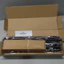 Double Curtain Rod, 1 Inch Black Dual Curtain Rods for Windows 48 to 84 Inch, Decorative Adjustable Heavy Duty Telescopic Spliced Window Treatment Rods Set for Bedroom Living Room Farmhouse (36"-88")