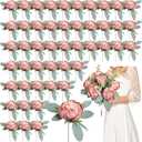 Scawim 50Pcs Artificial Peonies Flowers, 4’’ Dusty Pink Peonies Fake Flowers Heads for Table, Faux Silk Peony Arrangements for Wedding, Valentine, Engagement, Party, Coffee, Dining Decorations