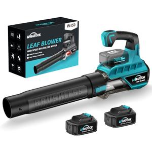 Leaf Blower Cordless with Battery and Charger: 2 Batteries 20V 4.0Ah Brushless Motor, Handheld Electric Leaf Blowers, Battery Powered Blowers for Lawn Care, Yard Leaves Cleaning, (Blue)