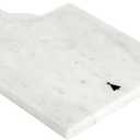 Santa Barbara Design Studio Joy to The World Square White Marble Charcuterie Cheese Tray with Handle, Small Black Tree Icon, 10.75" x 7"