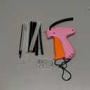 Stitch Gun for Clothes - Handheld Stitch Gun Quick Clothing Fixer - Tagging Gun - Includes 6 Needle, 1000 Black Fasteners & 1000 White Fasteners (Pink/Orange)