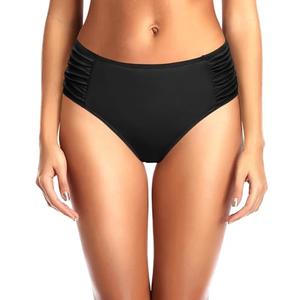 Amazon.com: Tempt Me Women Black Bikini Bottoms Mid Waist Ruched Bathing Suit Swimsuit Full Coverage Swim Bottom XL : Clothing, Shoes & Jewelry