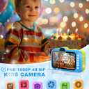 Kids Camera, 1080P 48MP Front Selfie Toddler Camera, 3.5 inch Big Screen Toy Camera, 10X Zoom in Chritmas Birthday Gift Cameras for Kids Boys Girl Age 2 3 4 5 6 7 8 9 10 11 12, Blue