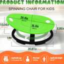 AOBOTE Spinning Chair for Autistic Kids, 360° Silent Rotation Kids Sensory Chair, Durable PP Autism Swivel Chair, Sensory Integration Training Body Coordination Toy, Large