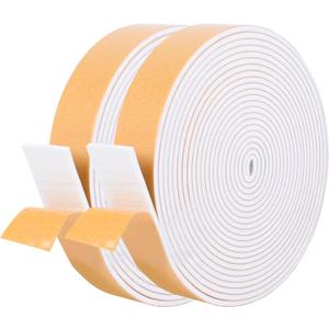 Self-Adhesive Weatherstrip 1in x 1/8in x 33Ft High Density Foam Insulation Strips with Strong Adhesive for Door and Window Sound Isolation
