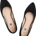 Rekayla Women's Flats Classic Pointed Toe Ballet Flats Shoes for Women Business Casual Office Comfort Slip On Work Flats Shoes Versatile Dress Shoes for Women (Size 7.5, Black Suede 1)