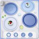 120 Pcs Dusty Blue Paper Plates,Boy Baby Shower Plate Set 9 inch Gradient Blue Birthday Cake Plates Dessert Plate for Birthday, Baby Shower, Tea Party