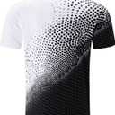 Mens Golf Shirts Short Sleeve Dry Fit Athletic Moisture Wicking Golf Polo Performance Printed Collared Polos (Black, M)