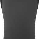 Boys Youth Sleeveless Compression Hoodie Shirt, Quick Dry Football Basketball Undershirt, Athletic Soft Tank Tops Sport (Medium, Light Gray)