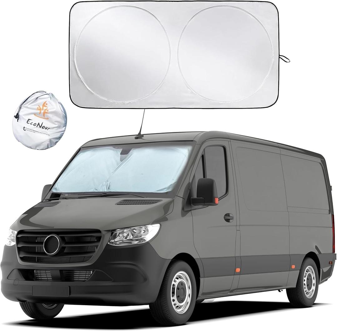 EcoNour Foldable Sunshade for Car Windshield | Dashboard Shield for Your Vehicle | Auto Window Shades for UV Rays and Sun Screen Protection | XXXX-Large (75 inches x 37 inches)