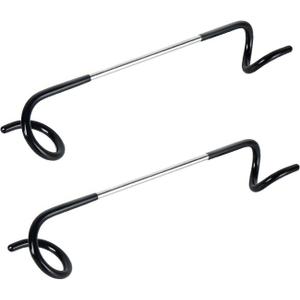 Outdoor Camping Tent Light Hook, Heavy Duty S-Shaped Spiral Hook with Dual Heads, Multi-Functional Lantern Holder for Camping, Hiking, and Outdoor Activities - 2pcs (Black)