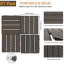 Goovilla Plastic Interlocking Deck Tiles, 27 Pack Balcony Flooring, 12"x12" Waterproof Outdoor Flooring All Weather Use, Patio Floor Decking Tiles for Porch Poolside Backyard Concrete, Dark Coffee