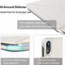 for iPad mini 7 A17 Pro Case(2024),iPad mini 7th/6th Slim Powerful Magnetic Case,4 Standibg Angles,Vertical Stand Cover,with Auto Wake/Sleep and with Pencil Holder - Cream White