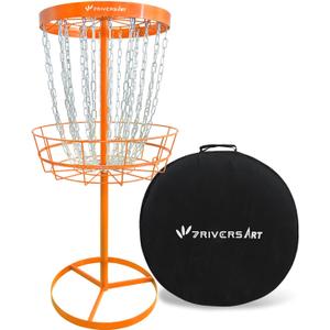 Portable Disc Golf Basket, 24-Chain, All-Weather Metal Disc Golf Goal with Heavy-Duty Carrying Bag, Easy Assembly for Backyard, Park & Outdoor Training