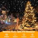 ASENEK Outdoor String Lights 99FT 300 LED Connectable 8 Modes with Timer Decorative String Lights for Xmas Tree Patio Party Warm White (Warm White Dark Green Wire)