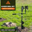 Auger Post Hole Digger 8" Wide 32" Deep - Earth Auger - Trench Digger - Hole Digger Tool for Fence Posts - Electric Post Hole Digger Handles