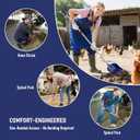 Chicken Poop Scooper & Rake, 2-in-1 Chicken Coop Pooper Shovel with 3-Shape Sifting Holes, 39 to 68" Chicken Coop Rake Stainless Steel Handle Litter Shovel for Small Farm Animals