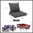Favoyard Outdoor Seat Cushion Set 24 x 24 Inch Waterproof & Fade Resistant Patio Furniture Cushions with Removable Cover Deep Seat & Back Cushion with Tie Straps for Chair Sofa Couch