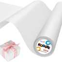 Koogel White Wrapping Paper Roll, 15" x 450"(38') Solid Color Gift Wrapping Paper for Packing Gift Wrap Parcel Wall Art Crafts Floor Covering