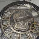 The B-Style Large Wall Clock 18 inch Moving Gear Wall Clock Oversized Vintage Farmhouse Wall Clocks for Living Room Decor Rustic Industrial Wood Clock (Black)