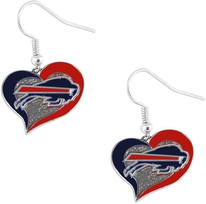 NFL Buffalo Bills Swirl Heart Earrings