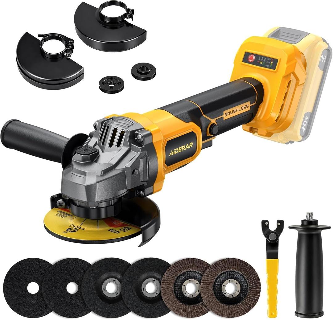 4-1/2" Cordless Angle Grinder Tool, Brushless Cordless Grinder For Dewalt 20V Max, With Quick-release Guard, 3-speed Control (Tool Only, NO Battery/Charger)
