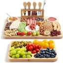 Bamboo Charcuterie Boards (23"11"0.8") and Knife Set, Lightweight Cheese Board and Platter, Unique Gift for Housewarming, Anniversary & Wedding, Mother's Day and Christmas for Women