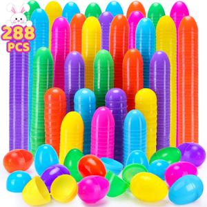 YEAHBEER 288 Easter Eggs -2.36" Bright Colors Plastic Easter Eggs Empty for Easter Hunt, Easter Basket Stuffers, Party Favor, Classroom Prize Supplies, Small