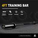 LIONSCOOL Premium 4ft/4.9ft/6ft Barbell for Strength Training and Olympic Weightlifting, 2 Inch Bar for Squats, Curls, Deadlifts, Presses, Hip Thrusts, 350lbs/500lbs/700lbs Weight Capacity