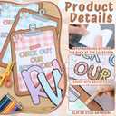 Resurhang 143 Pcs Pastel Gingham Student Work Display Bulletin Board Set