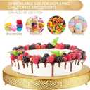 Wenqik Cake Stand 20 Inch Round Metal Cupcake Dessert Wedding Cake Stand Cookies Display Holder Fruit Serving Tray for Table Wedding Birthday Anniversary Party(Gold)