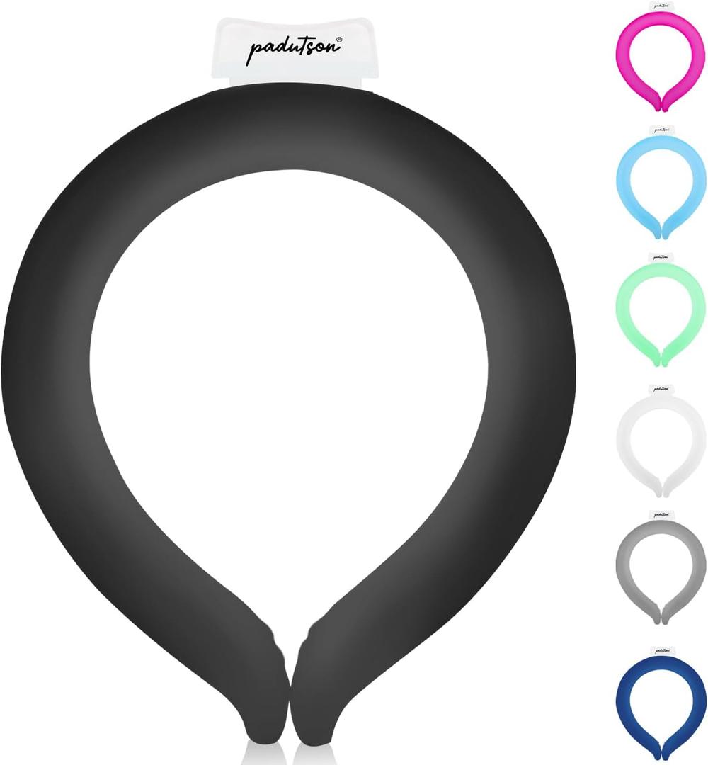 Neck CoolingTube, Reusable Ice Coolers Wearable Body CoolingProducts, Neck Coolers for HotWeather (Black)