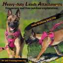 rabbitgoo Tactical Dog Harness for Large Dogs No Pull Adjustable Military Vest with Handle MOLLE Reflective Heavy Duty Dog Vest for Walking Training Hunting Outdoor Working Medium Size Dog Rose Red L