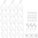 LINFIDITE 15 Pack Baseball Hat Rack Hanger Holder Organizer Multi Hook Wall Mounted Over Door Cap Display Storage Rack Cap Holder, Closet HangingStorage Rack w Hanging Hook White