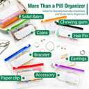 Waterproof Pill Organizer Set, Pill Pouch Organizer Binder, Waterproof Pill Pouch Set, Travel Medicine Organizers with 14 Color-Coded Pouches, Leakproof Reusable Zippered Storage Case(Green)
