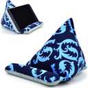 Phone Holder for Desk Phone Pillow Stand for iPhone 15 16 pro, Handmade Fabric Phone Stands Bean Bag Phone Holder for iPhone 13 (Blue)
