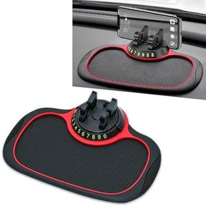 Arwrilt Car Phone Holder with Anti-Slip Mat, Muti-Purpose Dashboard Protection Pad, 360° Rotatable Cell Phone Holder with Temporary Parking Number, Universal Car Phone Mount for Most Cars (Black)