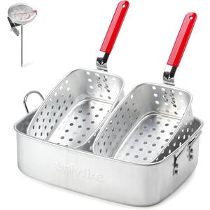 onlyfire 18QT Aluminum Deep Fryer Pot with 2 Baskets
Fish Fryer Basket Set, Heat-Resistant Silicone Handles, For Outdoor Cooking, For Fish Fryers, Chicken Wings and Fries