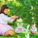 8 Pcs Easter Yard Decorations Outdoor,Easter Egg Decorations for Outside,Bunny Yard Sign with Stakes,Easters Party decor,Outdoor lawn decor Egg and bunny