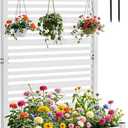 YITAHOME Outdoor Privacy Screen, 72" H x 42" W Outdoor Privacy Fence with Planter Box, Wood Fence Panel, Privacy Wall Outdoor, Wood Fence Panel for Backyard, Patio,1 Panel, White